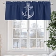 thumbnail image 5 of Anchor Valances for Windows, 60 x 18in, Nautical Knot Navy Blue Rod Pocket Kitchen Valance Curtain Light Filtering Window Treatments for Living Room Bedroom, 1 Panel, 5 of 7