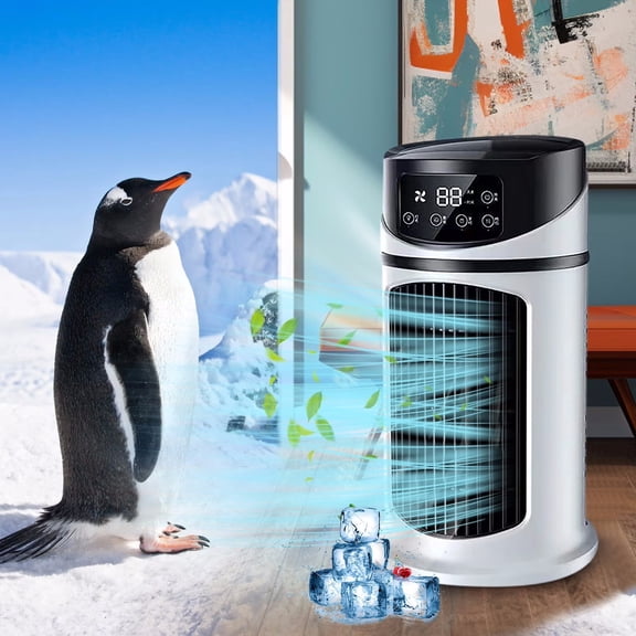 Small Portable Air Conditioners AC Unit for Bedroom No Windows Needs,5 Speed,3 Seconds Fast Cooling with Ice Lattice,Water Air Conditioner