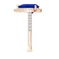 thumbnail image 3 of ANGARA Lab Grown 5 Ct Blue Sapphire Halo Engagement Ring for Women in 14K Rose Gold (Size-12x10mm) | September Birthstone, Anniversary, Jewelry Gift for Women | Lab-Grown Blue Sapphire Ring, 3 of 8