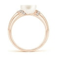 thumbnail image 2 of ANGARA Freshwater Cultured Pearl Ring with Pave-Set Diamonds in 14K Rose Gold for Women | June Birthstone, Birthday, Anniversary, Jewelry Gift for Women | Pearl Ring, 2 of 9