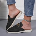 thumbnail image 2 of Pandaie Penny Loafers for Women Comfortable Slip on Suede Loafer Mules Closed Toe Backless Slides Business Casual Dress Flats Shoes Black Size 6.5, 2 of 9