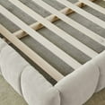 thumbnail image 6 of King size Bed Frame with Thick Fabric,Upholstered Bed Frame with Headboard and Solid Frame. No Box Spring Needed Beige(88.5''*85.5''*24''), 6 of 10