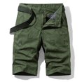 thumbnail image 2 of WREESH Men's Casual Shorts Cargo Shorts Summer Fashion Solid Color Casual Shorts Athletic Shorts Cargo Shorts Olive Green, 2 of 5