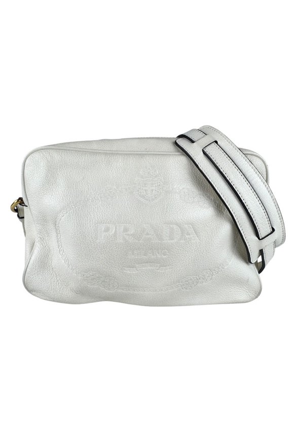 Pre-Owned Prada PRADA Shoulder Bag Leather White Women's Free Shipping z9004