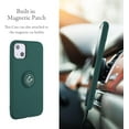 thumbnail image 4 of Case for iPhone 14 6.1 inch, Slim Liquid Silicone Phone Case with 360 Rotatable Ring Holder Kickstand wtih Magnetic Car Mount Bumper Case Cover for iPhone 14 6.1 inch - Dark Green, 4 of 16