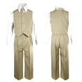 thumbnail image 1 of Ensembles de Gilets et Cravates Formels de Mariage pour Bébés Garçons Tout-Petits Kaki, 1 of 5