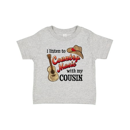 

Inktastic I Listen to Country Music with My Cousin Guitar and Hat Gift Baby Boy or Baby Girl T-Shirt