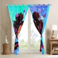 thumbnail image 3 of Cute Black 30%-50% Blackout Curtains Pretty Curtains, American Black Window Curtains Kawaii Princess Bedroom Decor, Afro Curtains Dreamy Butterfly Curtains,84"Wx84"L, 3 of 5