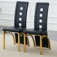 thumbnail image 1 of Noble House Modern Minimalist 2-Piece Dining Chair Set - Black Saddleback, 1 of 10
