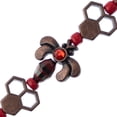 thumbnail image 2 of John Bead™ 5inch Red & Black Antique Copper Honeycomb and Bees Bead Strand, 2 of 6