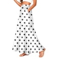 thumbnail image 2 of Bbyeadc Women's Skirts Polka Dot Satin Skirt A-Line Lightweight Skirt Casual Beach Maxi Skirt with Pocket,Blue(L), 2 of 5