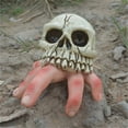 thumbnail image 4 of Halloween Ornament Realistic Resin Skull Finger Shell Desk Decorations, 4 of 8