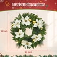 thumbnail image 2 of Towallmark 24 Inch Lighted Christmas Wreaths for Front Door, Pre Lit Xmas Door Wreath with Lights for Outdoor Indoor Holiday Party Decorations, 2 of 9