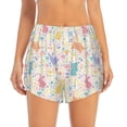 thumbnail image 4 of Lsque Flower Color Rabbit Printed Women's Running Shorts with Liner Pockets,Elastic Quick Dry Workout Athletic Gym Yoga Shorts,Womens High Waist Shorts-Medium, 4 of 9