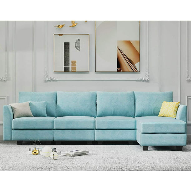 HONBAY Reversible Sectional Sofa L Shaped Convertible Couch with ...