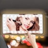 Espejo de cortesía para parasol de coche, recargable, con 3 modos y 60 LED. Espejo retrovisor regulable con clip y pantalla con cepillo.
