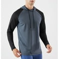 thumbnail image 5 of Timoontee Men's Lightweight Athletic Hoodies Long Sleeve Pullover Tops Outdoor Casual Workout Sweatshirts Color Block Hooded Sweatshirts Dark Gray S, 5 of 5