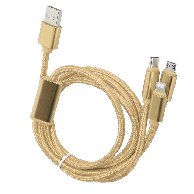 Cable multi del cargador, 3 en 1 compacto y ligero de nylon del cable de carga multi del cable USB