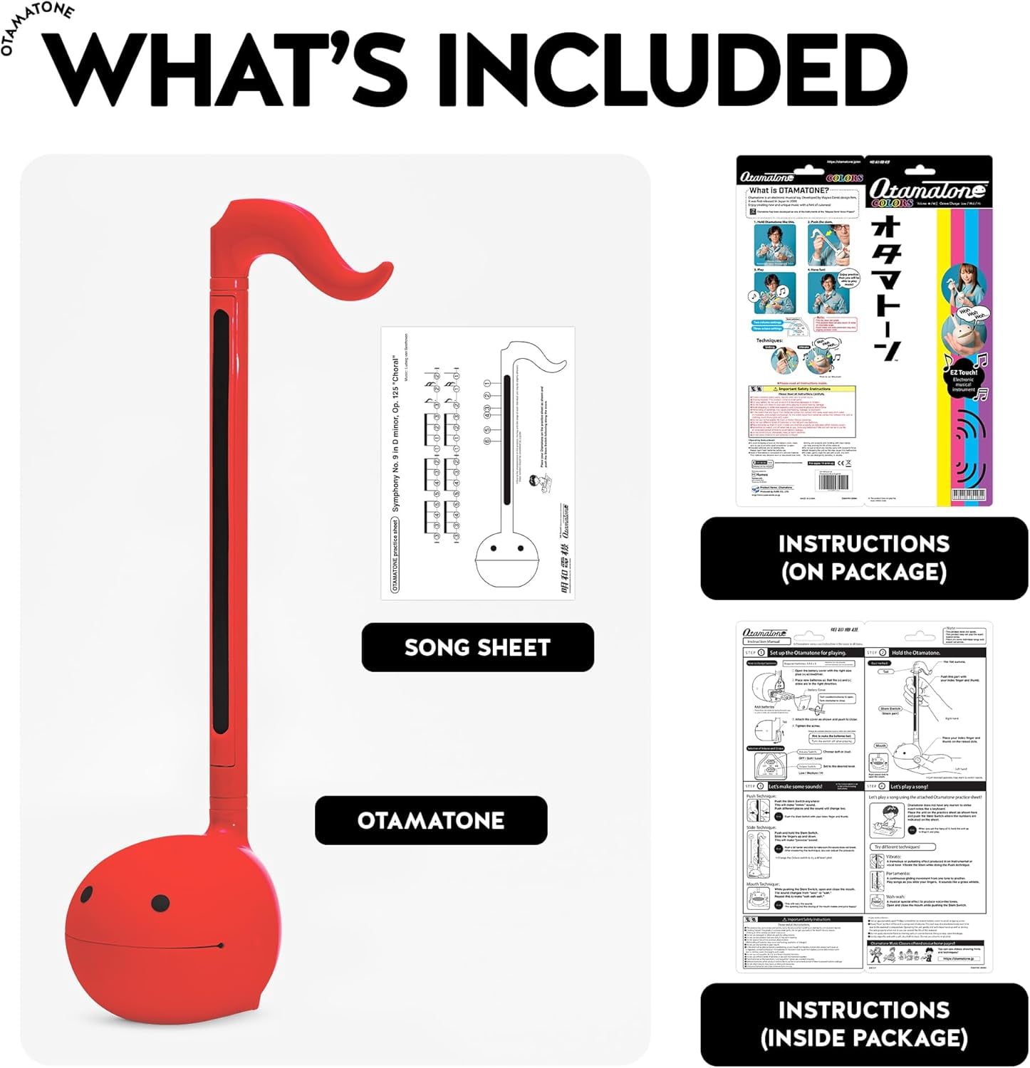 Otamatone Electronic Musical Instrument Toy for Children Unisex Adults - Red