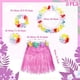 thumbnail image 2 of Paquete de 5 faldas hawaianas de hierba Hula para niñas, falda de baile Hula con accesorio de disfraz de flores, vestido de fiesta hawaiano Hula para niñas, 2 of 5