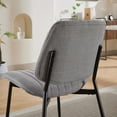 thumbnail image 3 of Nook Modern Upholstered Linen Dining Chairs, Metal Tapered Legs, Gray, Set of 2, 3 of 8