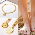 thumbnail image 3 of WEIS 4.5mm Figaro Gold Chain Anklets with Initial Ankle Bracelet for Women Teens 22-27cm Length-Adjustable,Customizable (Send Gift Box), 3 of 7