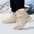 thumbnail image 6 of WhouRiu Big Boy Outdoor Sneakers Winter Lined Thermal Ankle Boots Kids Warm Insulated Athletic Walking Sneakers Beige Little Child13.5, 6 of 8