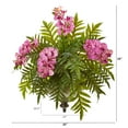 thumbnail image 2 of Nearly Natural Phalaenopsis Orchid and Fern Artificial Plant in Metal Hanging Bowl, 2 of 2