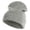 Heather Grey, variant on Jesus Fish Religious Iron on Patched 12 Inch Long Knitted Beanie - White OSFM