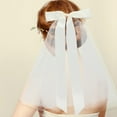 thumbnail image 3 of WHAMVOX Women Bridal Veil Clip Design Veil Bride 20x44x1.5cm White, 3 of 8
