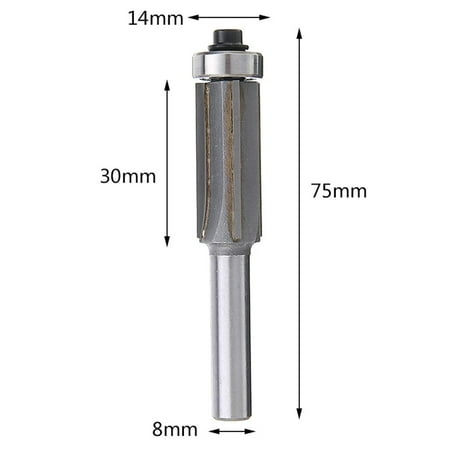 

Ana 8mm Shank Pattern Flush Trim Router Bit Double Bearing for Wood Milling Cutter