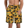 thumbnail image 2 of Uemuo Hawaii Palms Pattern Men's Swim Trunks Hawaiian Beach Bathing Suit Swimsuits Beach Quick-Dry Shorts with Pockets-3X-Large, 2 of 9