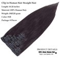 thumbnail image 3 of Clip in Hair Extensions, Natural Color Balayage Hair Clip in Human Hair Extensions Real Human Hair Straight Remy Hair Extensions 14-26inches 8pcs/set, 3 of 5