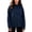 Navy, variant on Women's Full Zip Hoodie Jacket Raglan Sleeve Thumb Hole Casual Fall Winter Long Sleeve Hooded Sweatshirt with Zipper Pockets Navy M