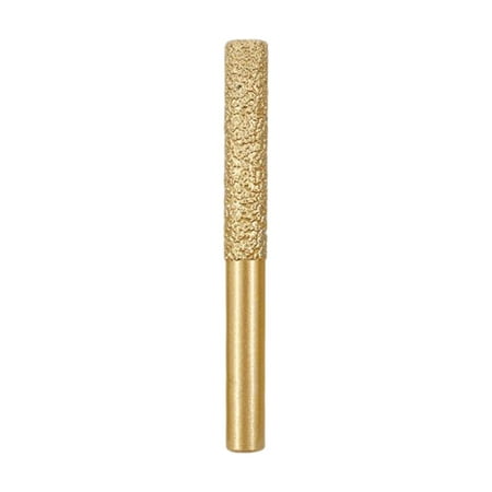 

Diamond Router Bits Replacement Durable Rotary Tool Diamond Brazed Straight Shank for Glass Engraving Machine Cutting Edge Trimming Marble Golden 6.35x7x65mm