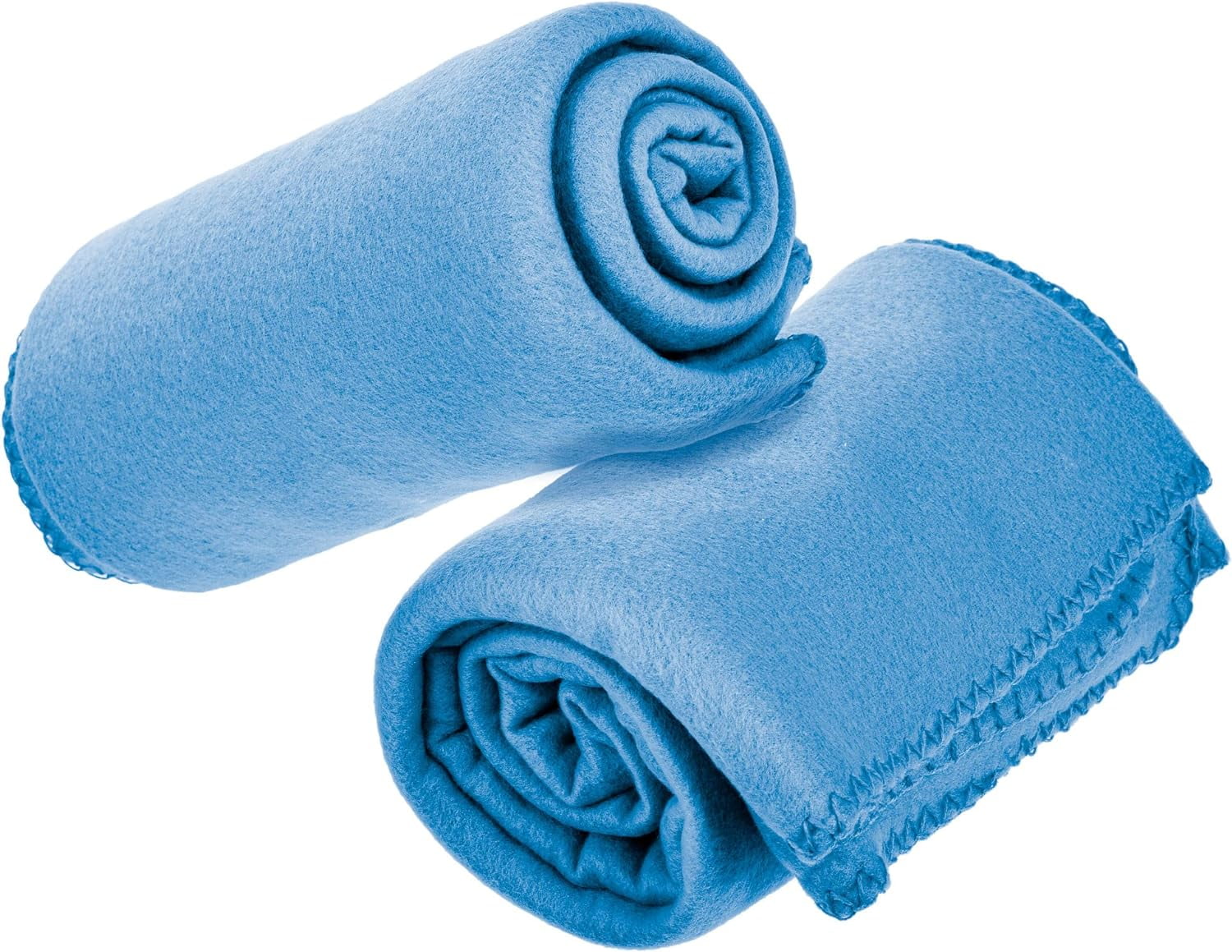 Imperial Home 50” x 60” Soft Fleece Throw Blanket for Home & Travel, Light Blue 24-Pack