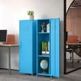thumbnail image 5 of 1 Door 51.3" Metal Locker Storage Cabinet Steel  Wardrobe Changing Room Locker Cabinet Box with 2 Adjustable Shelves Steel Locker File Cabinet Organizer for School Gym Home Office, 5 of 6