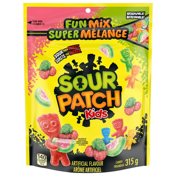 Sour Patch Kids, Fun Mix Candy, Variety Pack, Resealable Bag, Gummy Candy, Sour then Sweet, 315 g