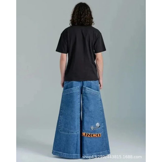 JNCO Y2K pantalones vaqueros sueltos retro bordado hip-hop street Harajuku pantalones de pierna ancha para hombres