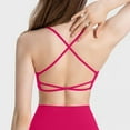 thumbnail image 4 of Xfvqtps Yoga Bras for Women Cross Back Spaghetti Strap Wireless Padded Solid Color Crop Tank Tops for Yoga Gym Fitness Red, 4 of 6