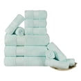 thumbnail image 2 of BNM Turkish Cotton Heavyweight 12 Piece Towel Set, Dusty Aqua, 2 of 5
