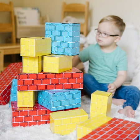 Melissa & Doug Extra-Thick Cardboard Building Blocks - 24 Blocks in 3 Sizes - FSC Certified