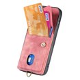 thumbnail image 3 of Pour Iphone 16 Plus Portefeuille Rétro Pliable en Cuir avec Sangle (Rose), Iphone 12, 3 of 8