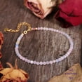 thumbnail image 3 of Morganite 3mm Round Shape Faceted Cut Beads 7 inch Adjustable Gold Plated Clasp Bracelet for men, women, unisex. Link Chain Stacking Bracelet.|LINK_04704, 3 of 6