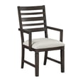 thumbnail image 2 of Pemberly Row Contemporary Textured Dining Arm Chair - Set of 2 in Beige, 2 of 11
