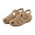 thumbnail image 6 of AXXD Brown Wedge Sandals for Women 7 Sandals With Arch Support Summer Casual Comfortable Sandals, 6 of 9