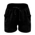 thumbnail image 6 of Landzoo Girls Shorts Solid Color Elastic Waist With Pockets And Drawstring Summer Cozy Soft Girls Active Shorts Size 10-11 Years Black, 6 of 6