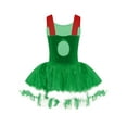 thumbnail image 4 of JanJean Kids Girls Christmas Princess Dress Cami Dress Faux Fur Adorned Dance Leotard Sequins Figure Green 12, 4 of 7