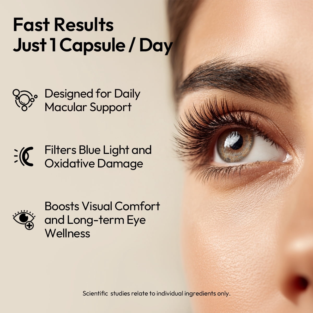 BIGVITA CoCrystal Lutein+ | 3-in-1 Eye Support with Fast-Absorbing Lutein, Zeaxanthin & Astaxanthin | Blue Light Defense, Visual Clarity & Eye Fatigue Relief | High Bioavailability, 60 Capsules