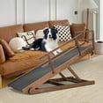 thumbnail image 6 of Lilypelle Foldable Pet Ramp,Adjustable Wood Dog Ramp with 5 Adjustable Heights of 17.7"-31.4" ，62.9"L X17.7"W,Brown, 6 of 9